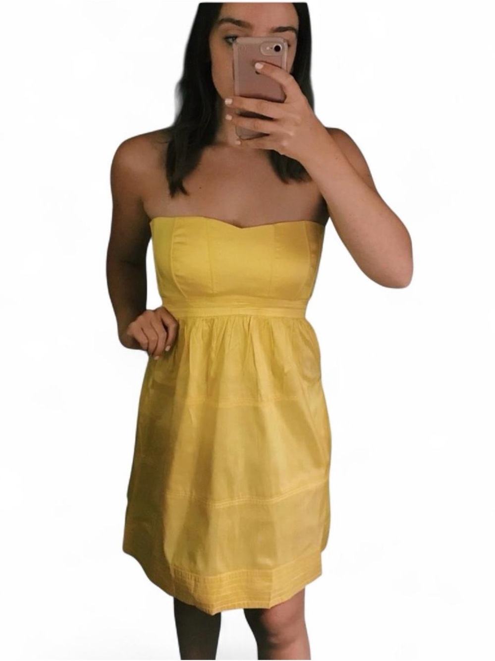 Calypso St. Barth Strapless Yellow Silk Sundress